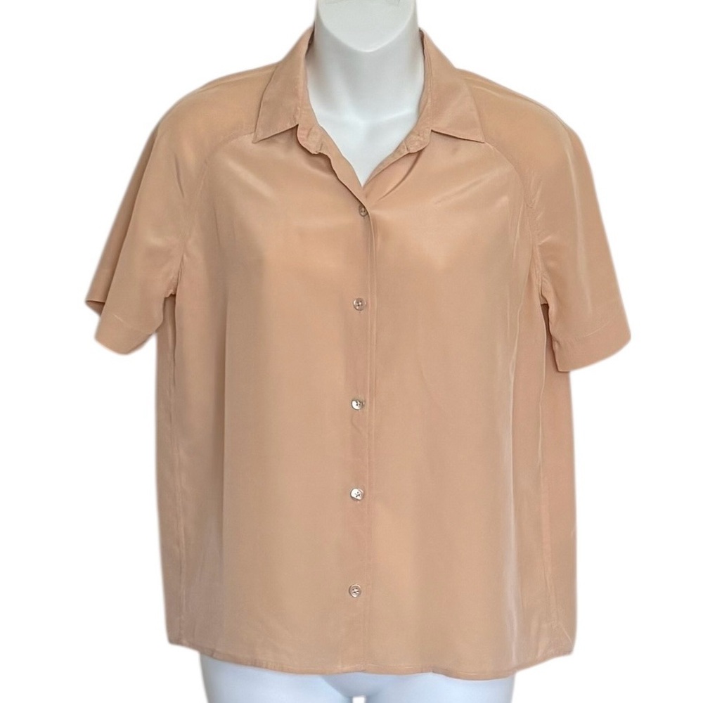 Everlane Women's Silk Beige Button Down Shirt Size XS